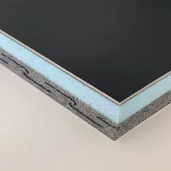 Panneau sandwich pour toiture ISOTOIT® ELS Oméga 68mm, de couleur Ardoise / blanc