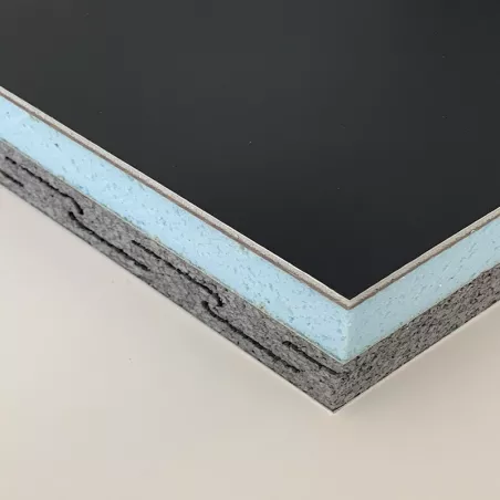 Panneau sandwich pour toiture ISOTOIT® ELS Oméga 68mm, de couleur Ardoise / blanc
