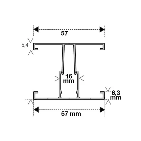 Profil aluminium à clipper sans joint I Pour plaques de 16 et 32 mm