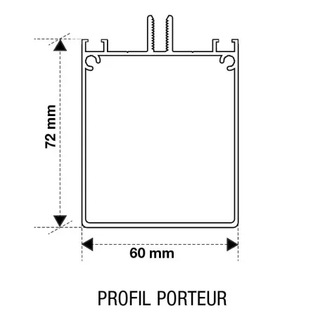 Profil aluminium porteur I Pour vérandas et pergolas