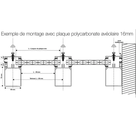 KIT Profils aluminium porteur I Pour vérandas et pergolas