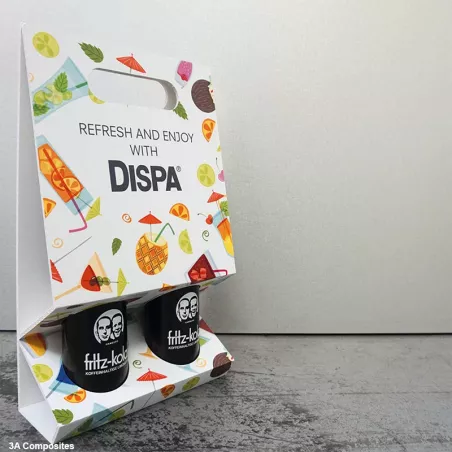 Campagne promotionnelle fritz-cola avec un panneau en carton DISPA®