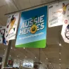 Panneau en plafond suspendu pour jeux olympiques et paralympiques, réalisé avec du carton DISPA® Panneau en plafond suspendu pour jeux olympiques et paralympiques, réalisé avec du carton DISPA®
