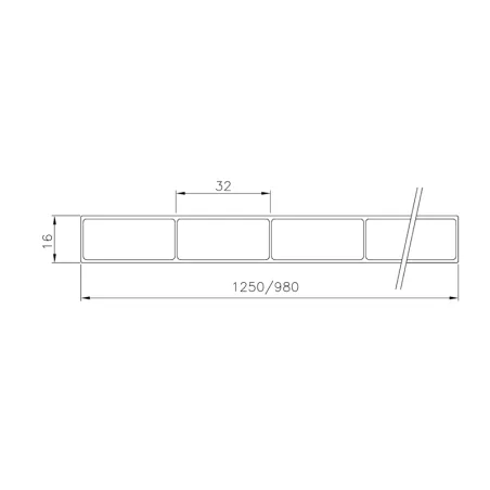 PoliCarb® WIDE 16 mm I Polycarbonate alvéolaire incolore