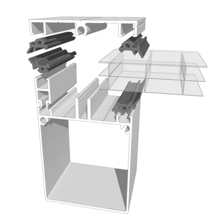 Profil aluminium porteur I Pour vérandas et pergolas