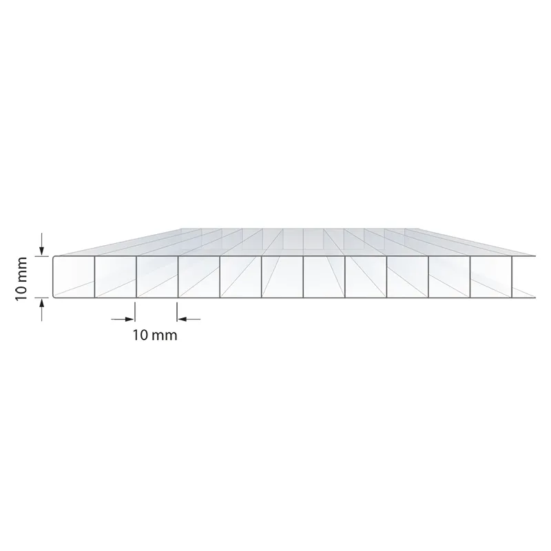 Thermoclear-Plus™ 10 mm - 2 parois I Polycarbonate alvéolaire