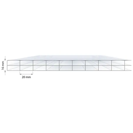 Thermoclear-Plus™ 16 mm 3 parois I Polycarbonate alvéolaire