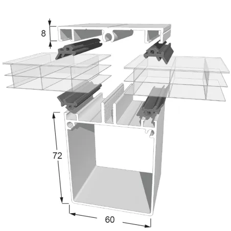 Profil aluminium porteur I Pour vérandas et pergolas