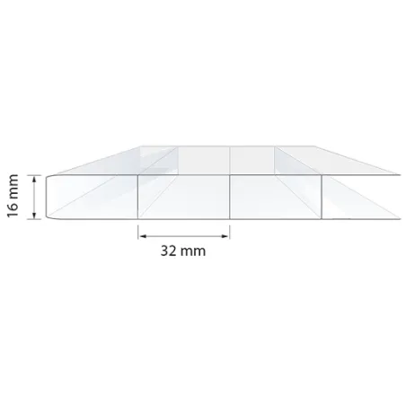 PoliCarb® WIDE 16 mm I Polycarbonate alvéolaire incolore