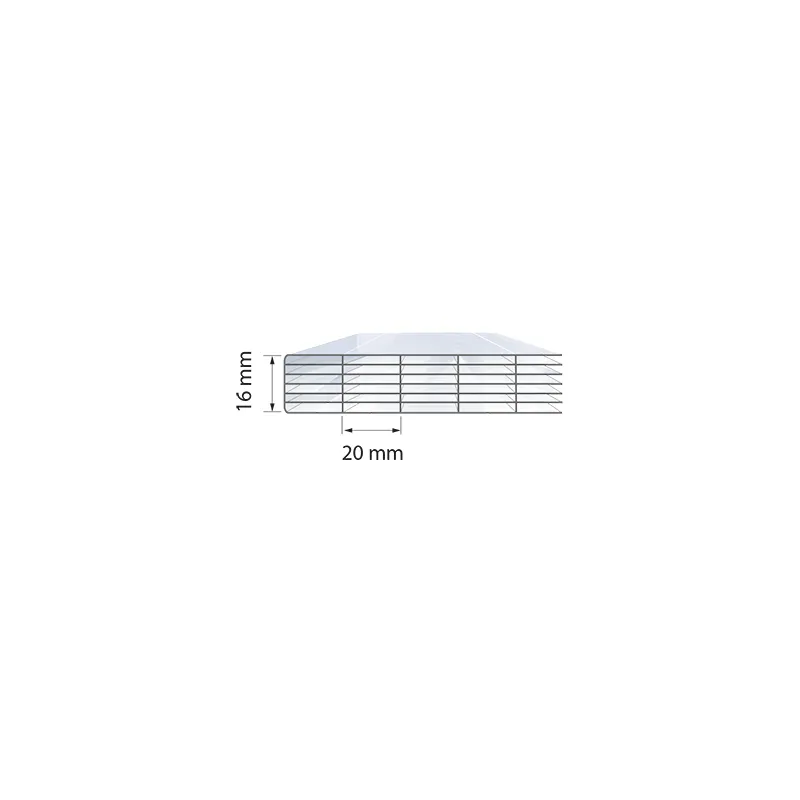 Policarb® 16mm - 7 parois | Polycarbonate alvéolaire Policarb® 16mm - 7 parois | Polycarbonate alvéolaire