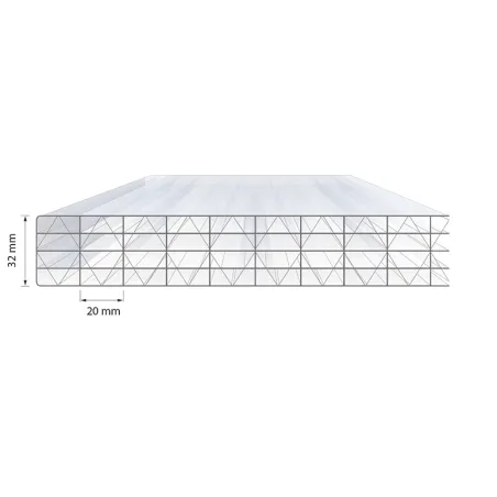 Thermoclear-Plus™ 32 mm 5 parois I Polycarbonate alvéolaire