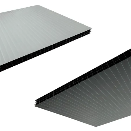Plaques de polycarbonate alvéolaire AkyVer® Litestop noir et blanche