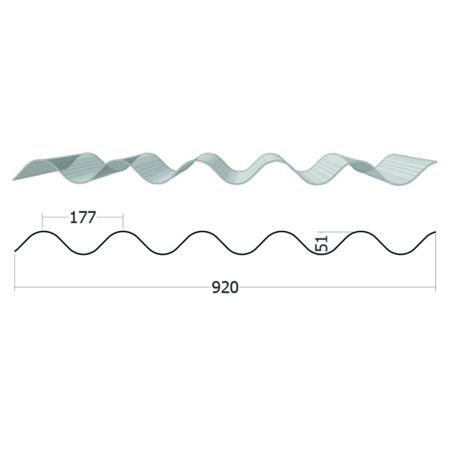 Polycarbonate ondulé | Suntuf® NIDA GO 177/51 Incolore