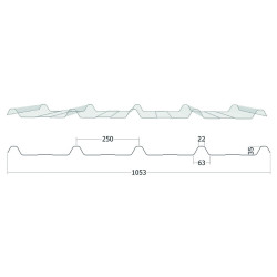 PC Nervuré 4/250/35T Incolore | Plaque polycarbonate nervurée