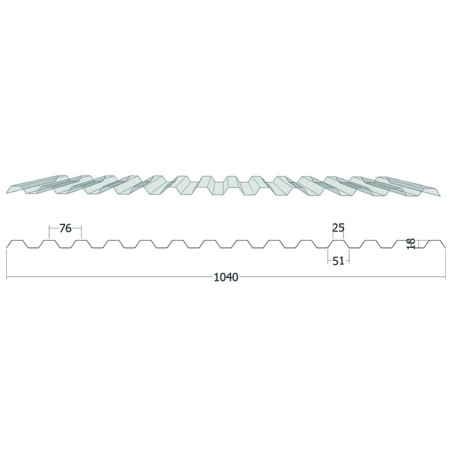 PC Ondulé Greca 76/18 I Polycarbonate Ondulé Incolore