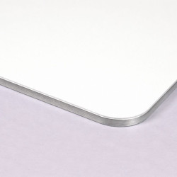 Plaque coloris Blanc RAL 9016 en aluminium composite larson