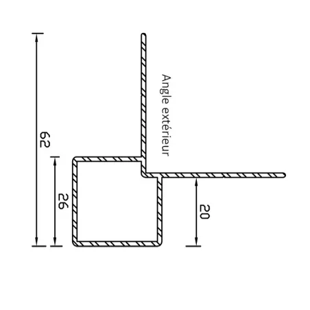 Profil alu angle extérieur Hardie® Plank