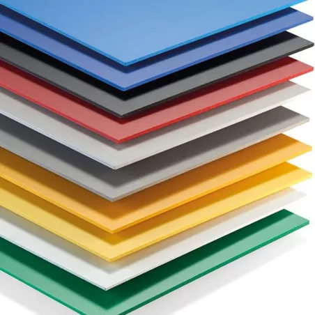Plaques en PVC expansé de couleur FOREX® bleu, noir, jaune, rouge, gris, vert et blanc