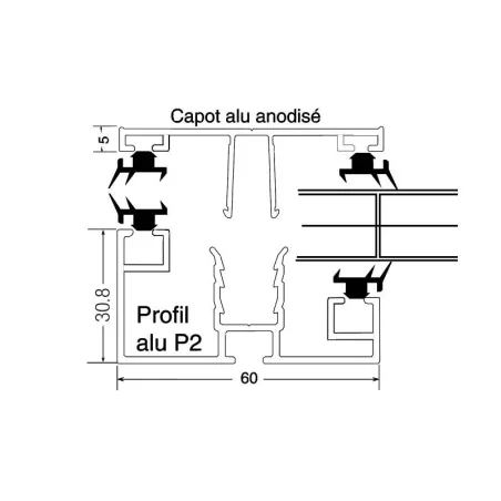 Profil aluminium à clipper avec joint I Pour vos toitures de véranda