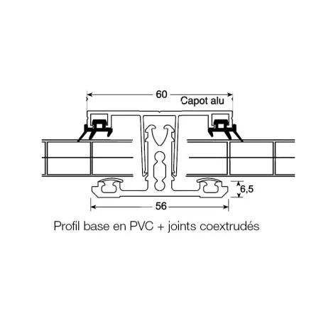 Profil à rupture thermique I Base PVC + Capot aluminium