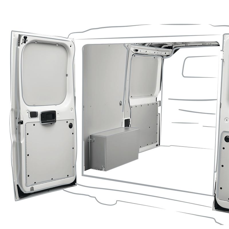 AkyDrive® Lining est un polypropylène, doté d'une structure à bulles, utilisé ici pour protéger les parois intérieurs du coffre du camion et fabriquer des caisses à l'intérieur de ce dernier