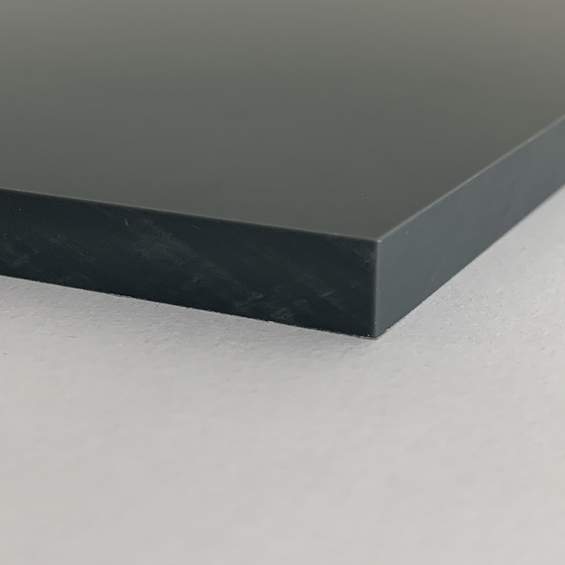 Plaque de PVC rigide aspect gris mat, noir